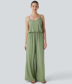 Jumpsuits<HALARA Adjustable & Removable Strap Pocket Wide Leg Jumpsuit