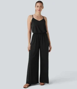 Jumpsuits<HALARA Adjustable & Removable Strap Pocket Wide Leg Jumpsuit