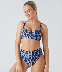 Beachwear<HALARA Adjustable G-Hook Leopard Print Bikini Top Swimsuit