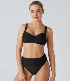 Beachwear<HALARA Adjustable G-Hook Leopard Print Bikini Top Swimsuit