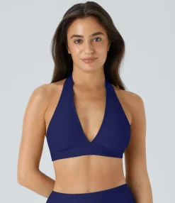 Beachwear<HALARA Adjustable Halter Bikini Top Swimsuit
