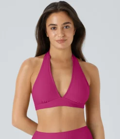 Beachwear<HALARA Adjustable Halter Bikini Top Swimsuit