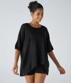 Casual Tops<HALARA Asymmetric Hem Sheer Oversize Casual Top