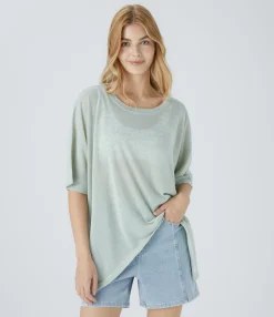 Casual Tops<HALARA Asymmetric Hem Sheer Oversize Casual Top