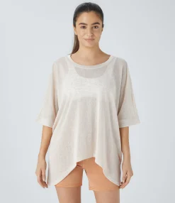 Casual Tops<HALARA Asymmetric Hem Sheer Oversize Casual Top