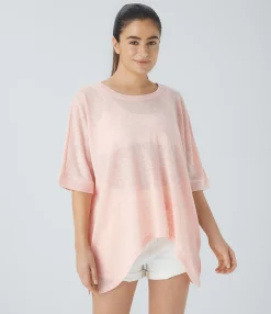 Casual Tops<HALARA Asymmetric Hem Sheer Oversize Casual Top