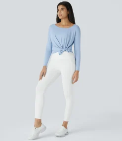 Sports Tops|Sports Tops<HALARA Asymmetric Neck Dropped Shoulder Workout Sports Top