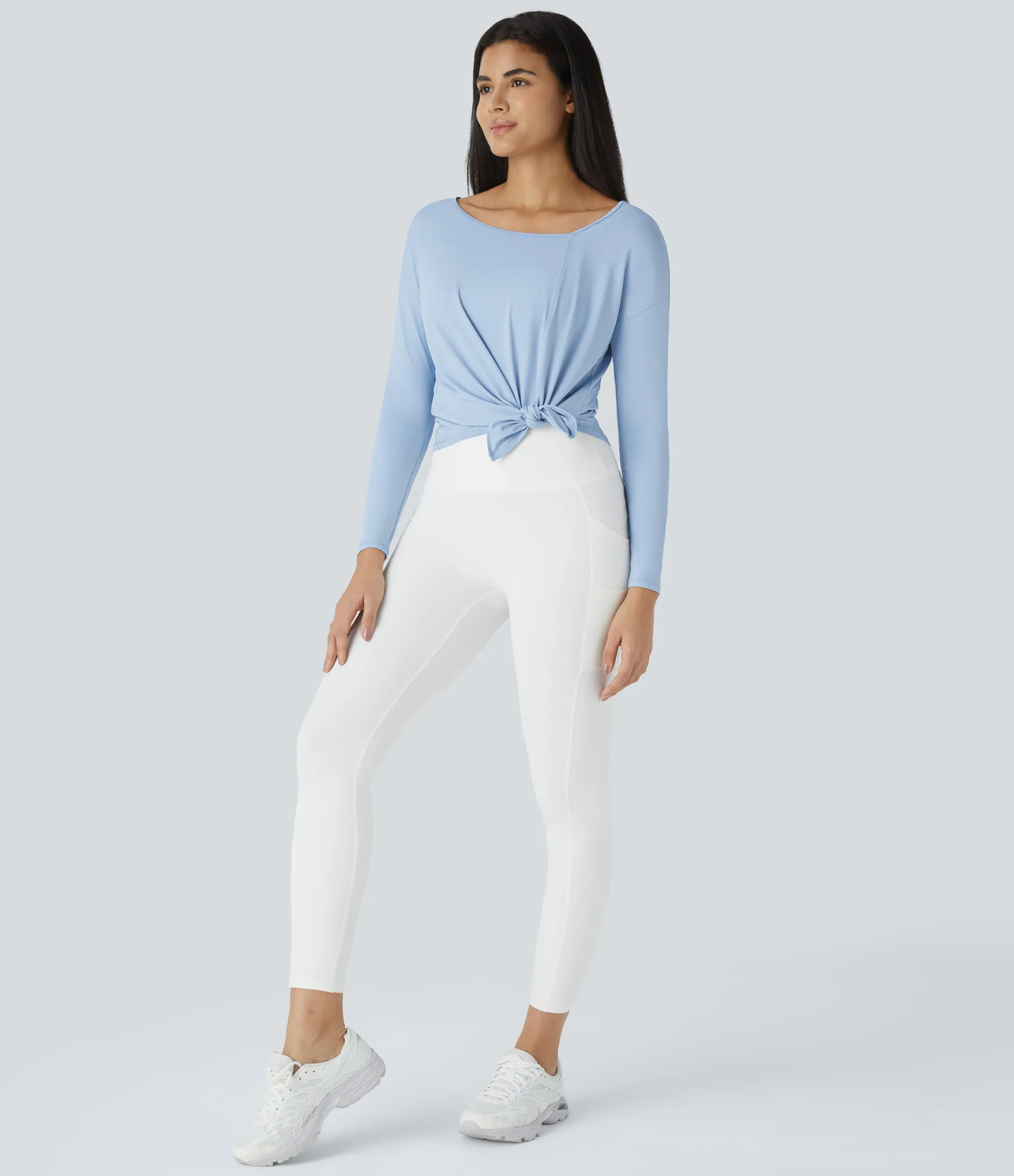 Sports Tops|Sports Tops<HALARA Asymmetric Neck Dropped Shoulder Workout Sports Top