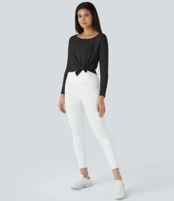 Sports Tops|Sports Tops<HALARA Asymmetric Neck Dropped Shoulder Workout Sports Top