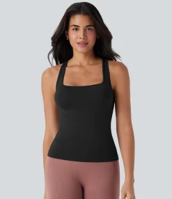 Tank Tops & Camis|Tank Tops<HALARA Backelss Racerback Cut Out Yoga Tank Top