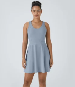 Mini Dresses|Active Dresses<HALARA Backless Racerback Flare Mini Golf Active Dress