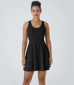Mini Dresses|Active Dresses<HALARA Backless Racerback Flare Mini Golf Active Dress