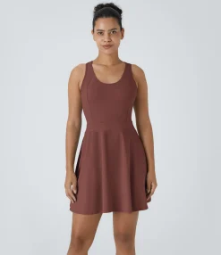 Mini Dresses|Active Dresses<HALARA Backless Racerback Flare Mini Golf Active Dress