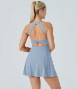 Mini Dresses|Active Dresses<HALARA Backless Twisted Active Dress