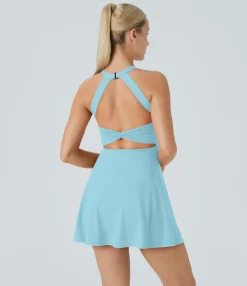 Mini Dresses|Active Dresses<HALARA Backless Twisted Active Dress