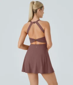 Mini Dresses|Active Dresses<HALARA Backless Twisted Active Dress