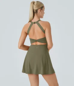 Mini Dresses|Active Dresses<HALARA Backless Twisted Active Dress