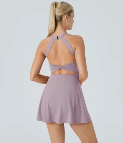 Mini Dresses|Active Dresses<HALARA Backless Twisted Active Dress