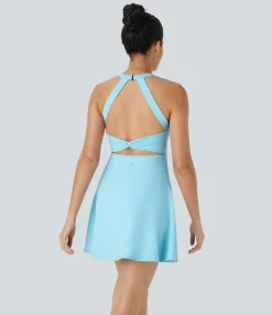 Mini Dresses|Active Dresses<HALARA Backless Twisted Flare Dance Active Dress-Longer Length-Easy Peezy Edition