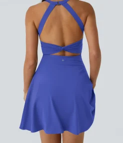 Mini Dresses|Active Dresses<HALARA Backless Twisted Flare Dance Active Dress-Longer Length-Easy Peezy Edition