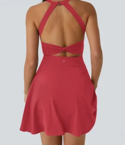 Mini Dresses|Active Dresses<HALARA Backless Twisted Flare Dance Active Dress-Longer Length-Easy Peezy Edition