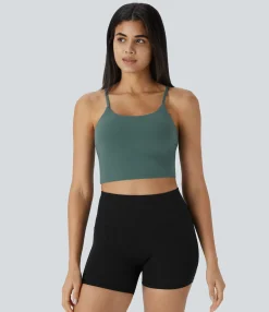 Casual Tops|Yoga Tops<HALARA Basic Padded Workout Cropped Tank Top