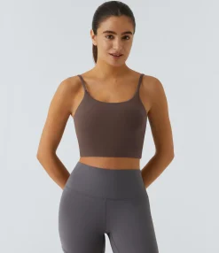 Casual Tops|Yoga Tops<HALARA Basic Padded Workout Cropped Tank Top