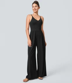 Jumpsuits<HALARA Breezeful™ Backless Side Invisible Zipper Pocket Wide Leg Quick Dry Resort Slip Jumpsuit