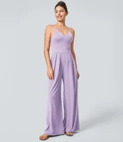 Jumpsuits<HALARA Breezeful™ Backless Side Invisible Zipper Pocket Wide Leg Quick Dry Resort Slip Jumpsuit