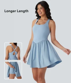 Flowy Dresses|Active Dresses<HALARA Breezeful™ Corset 2-in-1 Pocket Mini Quick Dry Flowy Pickleball Active Dress-Longer Legnth