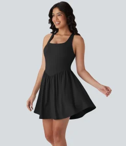 Flowy Dresses|Active Dresses<HALARA Breezeful™ Corset 2-in-1 Pocket Mini Quick Dry Flowy Pickleball Active Dress-Longer Legnth