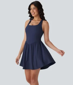 Flowy Dresses|Active Dresses<HALARA Breezeful™ Corset 2-in-1 Pocket Mini Quick Dry Flowy Pickleball Active Dress-Longer Legnth