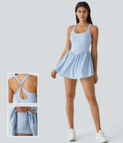 Flowy Dresses|Mini Dresses<HALARA Breezeful™ Corset 2-in-1 Pocket Mini Quick Dry Flowy Pickleball Active Dress