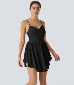 Dresses|Mini Dresses<HALARA Breezeful™ Curved Hem 2-in-1 Pocket Quick Dry Mini Active Dress-Easy Peezy Edition