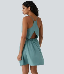 Mini Dresses|Flowy Dresses<HALARA Breezeful™ Cut Out Pocket Pleated Mini Quick Dry Casual Dress