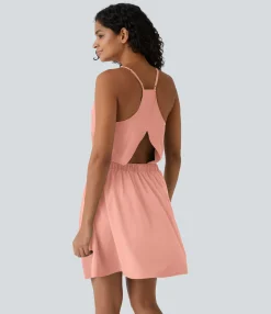 Mini Dresses|Flowy Dresses<HALARA Breezeful™ Cut Out Pocket Pleated Mini Quick Dry Casual Dress