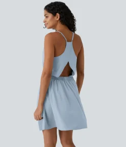 Mini Dresses|Flowy Dresses<HALARA Breezeful™ Cut Out Pocket Pleated Mini Quick Dry Casual Dress