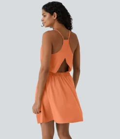 Mini Dresses|Flowy Dresses<HALARA Breezeful™ Cut Out Pocket Pleated Mini Quick Dry Casual Dress