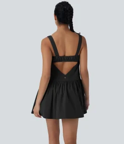 Flowy Dresses|Mini Dresses<HALARA Breezeful™ Cut Out Ruched 2 Piece Mini Quick Dry Pickleball Active Dress with Pocket