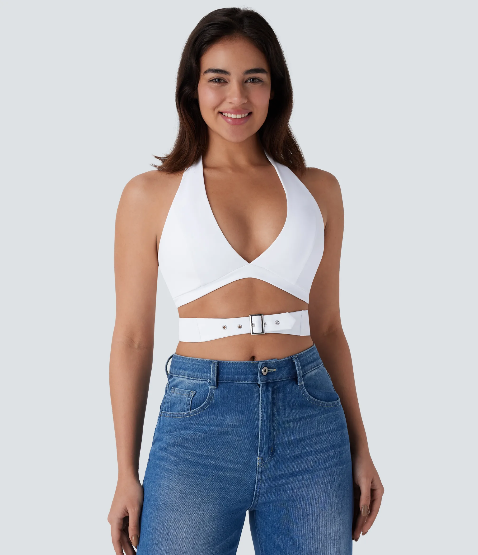 Casual Tops|Tank Tops & Camis<HALARA Breezeful™ Halter Adjustable Buckle Quick Dry Cropped Casual Tank Top