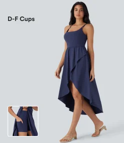 Flowy Dresses|Maxi & Midi Dresses<HALARA Breezeful™ High Low 2-Piece Flowy Midi Quick Dry Casual Dress with Pocket-D/DD/DDD/F Cups