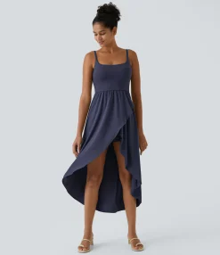 Flowy Dresses|Maxi & Midi Dresses<HALARA Breezeful™ High Low 2-Piece Pocket Flowy Midi Quick Dry Casual Dress
