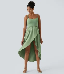 Flowy Dresses|Maxi & Midi Dresses<HALARA Breezeful™ High Low 2-Piece Pocket Flowy Midi Quick Dry Casual Dress