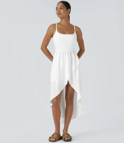 Flowy Dresses|Maxi & Midi Dresses<HALARA Breezeful™ High Low 2-Piece Pocket Flowy Midi Quick Dry Casual Dress