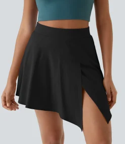 Mini Skirts|Flowy Skirts<HALARA Breezeful™ High Waisted Asymmetric Hem 2-in-1 Pocket Mini Quick Dry Dance Skirt