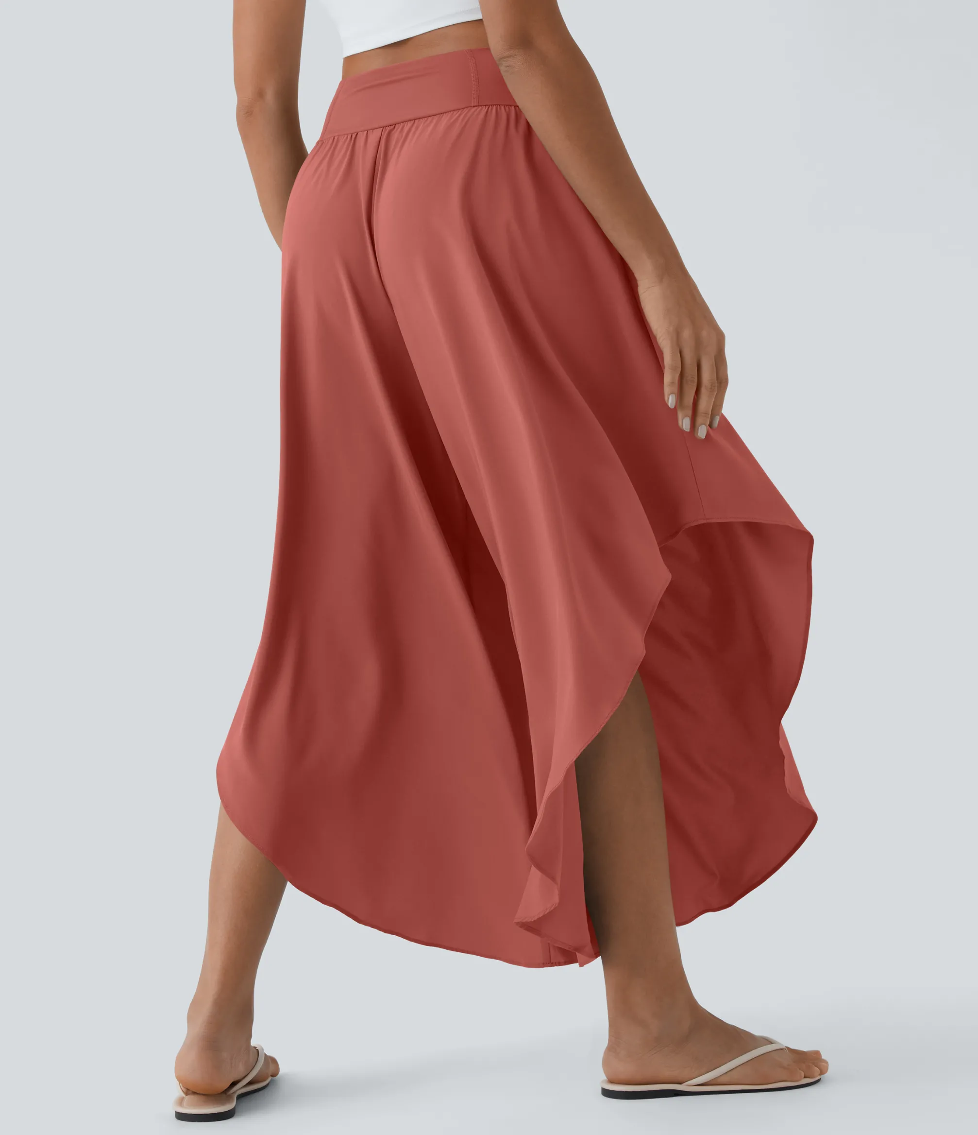 Flowy Pants|High-Waisted Pants<HALARA Breezeful™ High Waisted Back Waistband Pocket Palazzo Flowy Ruffle Wide Leg Quick Dry Dance Pants