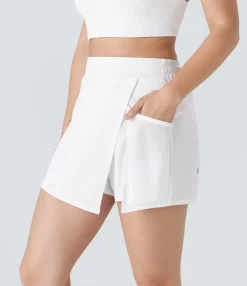 Mini Skirts|Active Skirts<HALARA Breezeful™ High Waisted Contrast Mesh Pocket Mini A Line Quick Dry Tennis Skorts