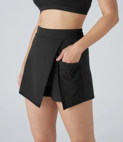 Mini Skirts|Active Skirts<HALARA Breezeful™ High Waisted Contrast Mesh Pocket Mini A Line Quick Dry Tennis Skorts