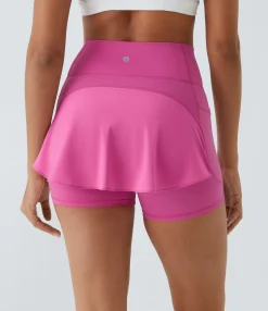 Crossover Shorts|Active Shorts<HALARA Breezeful™ High Waisted Crossover Pocket Back Flare Quick Dry Yoga Shorts