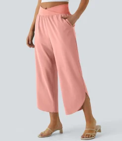 Flowy Pants|High-Waisted Pants<HALARA Breezeful™ High Waisted Crossover Pocket Quick Dry Pants
